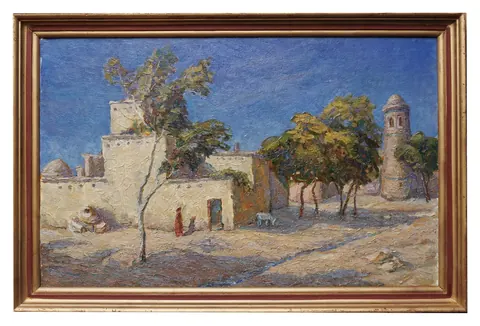 «Дом с тандыром» — Исаев Ю. В., холст, масло, 2000 г., 63×97 см