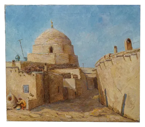 «Вид с куполом» — Исаев Ю. В., холст, масло, 1988 г., 80×90 см