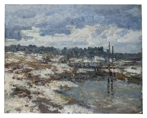 «Весенняя хмара» — Меринов А. И., картон, масло, 1992 г., 84×105 см