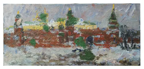 «Кремль» — Меринов А. И., холст, масло, 1989 г., 40×90 см