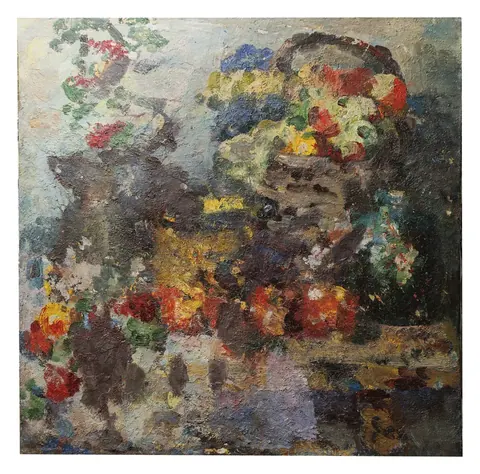 «Натюрморт» — Меринов А. И., холст, масло, 1992 г., 100×100 см