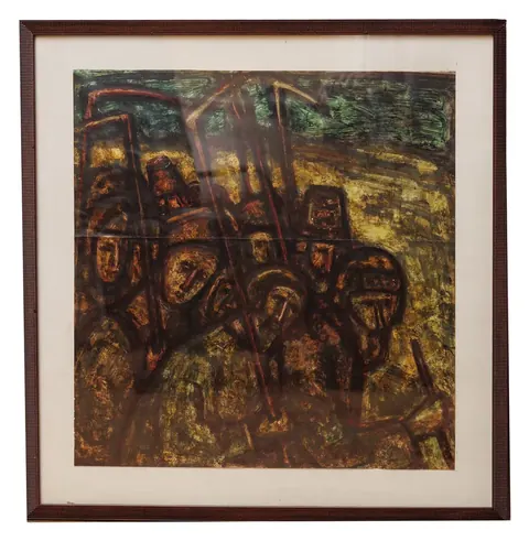 «Святая Русь» — Мулляр Ф. Л., бумага, смешанная техника, 1950-е, 50,5×48,5 см