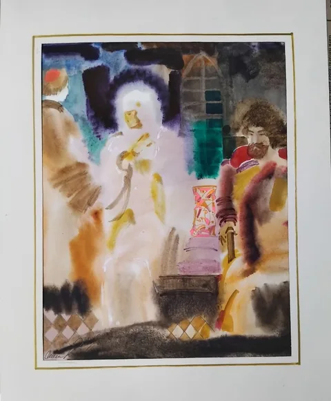«Снегурочка» — Саможенов В. Ф., акварель, бумага, 32×27 см, в паспарту