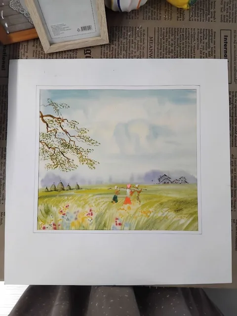 «Летний луг» — Саможенов В. Ф., акварель, бумага, 29×30 см, в паспарту