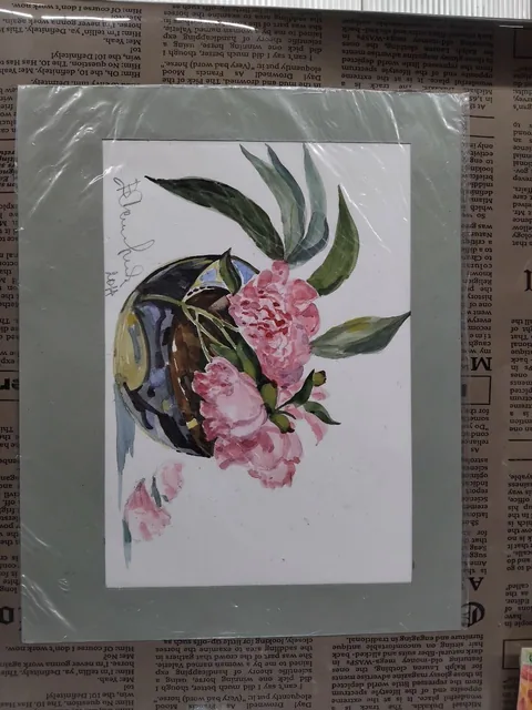 «Пионы» — Саможенов В. Ф., акварель, бумага, 30×22 см, в паспарту