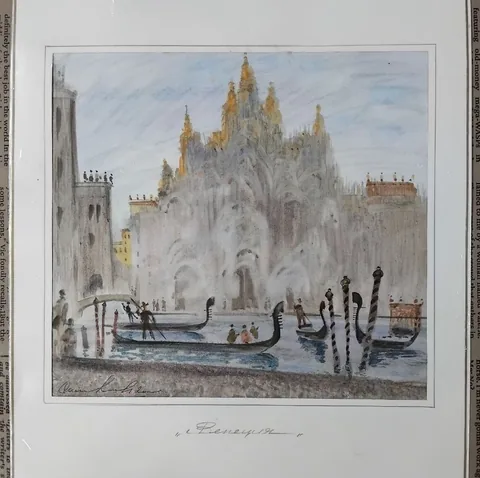 «Венеция» — Саможенов В. Ф., акварель, бумага, 26×25 см, в паспарту