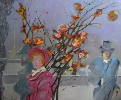 «Встреча в Санкт-Петербурге» — Саможенов В. Ф., холст, масло, 2003 г., 60×70 см