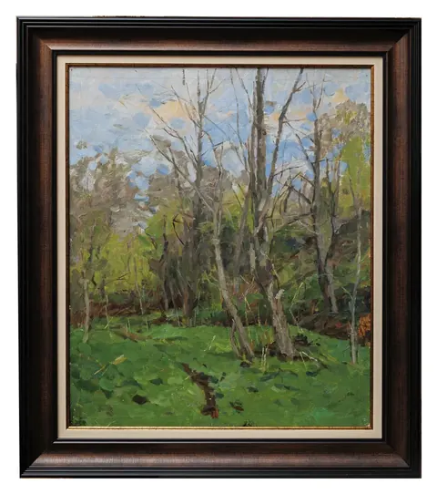 «Весной» — Сергеев Н. С., картон, масло, 1953 г., 55,5×45,5 см