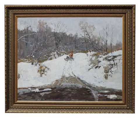 «За дровами» — Сергеев Н. С., холст, масло, 1955 г., 50×60 см