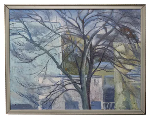 «Вид из окна в арбатском переулке» — Вертинская А., холст, масло, 1994 г., 70×90 см