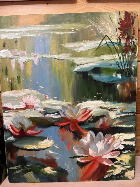 «Кувшинки» — масло, холст 40×50