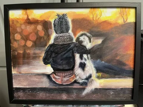 «Неразлучные друзья» — акрил, холст на картоне 30×40