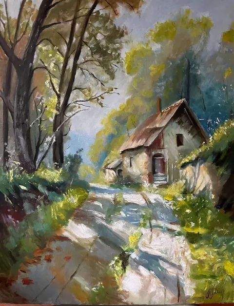 «Домик» — Масло, холст 40×50