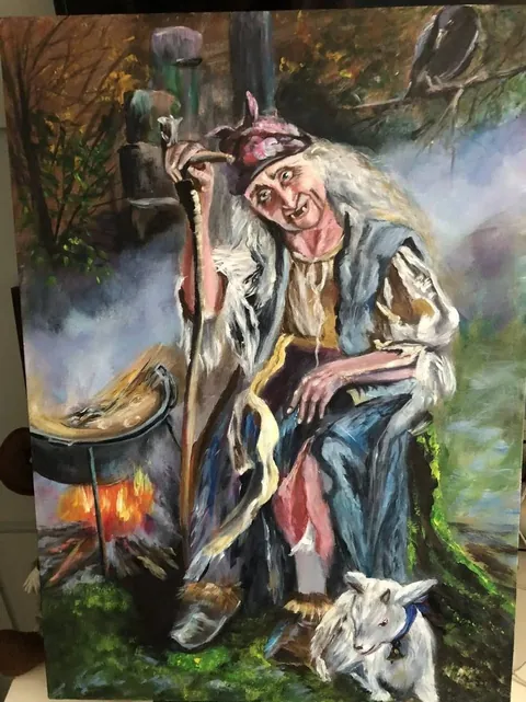«Баба Яга» — акрил, холст на мдф 50×70