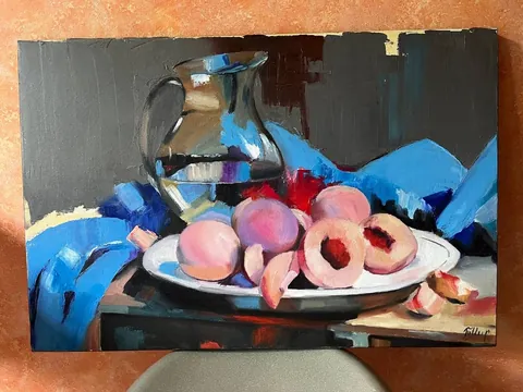 «Натюрморт со сливами» — масло, холст на подрамнике 40×60