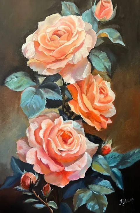 «Розы» — Масло, холст 40×60
